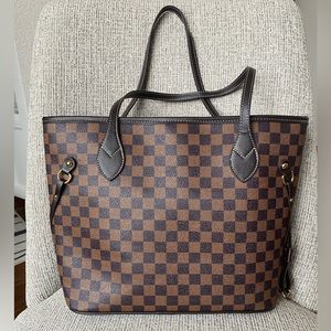 Brown Checkered Handbag